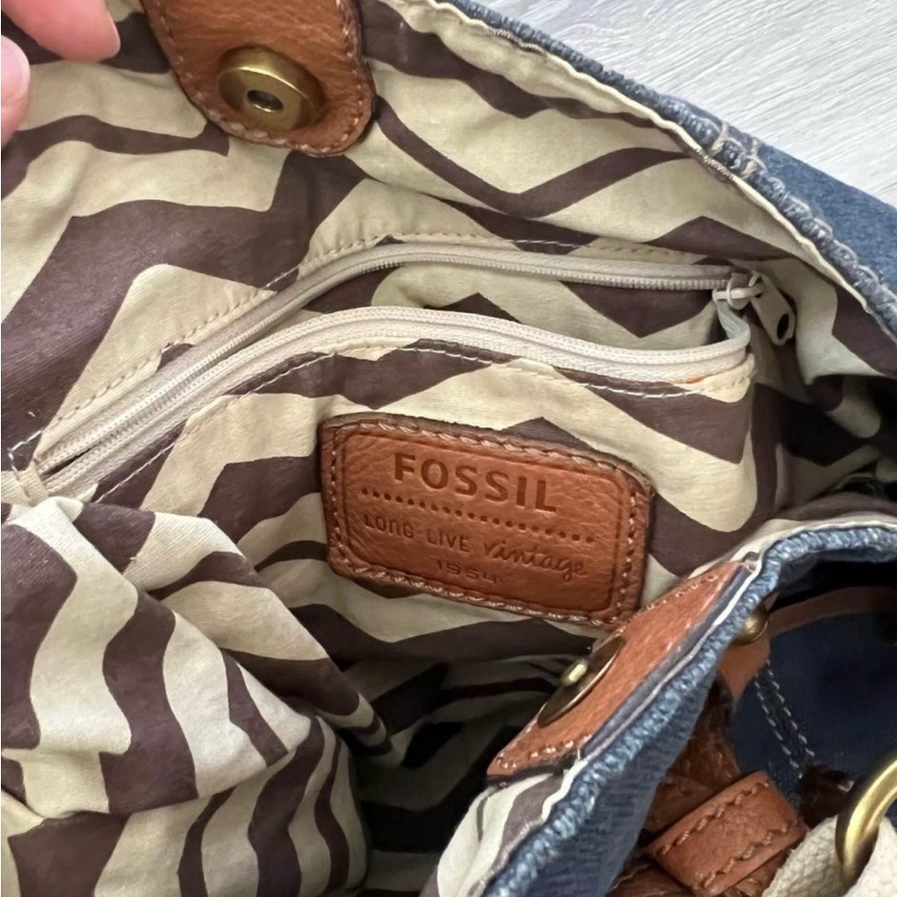 Fossil Drawstring Grayson Large Shoulder Tote Bag… - image 5